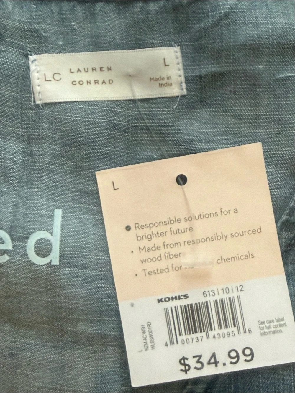 Lauren Conrad Chambray Blue Tie-Neck Chambray Blouse NWT various sizes - Picture 7 of 10